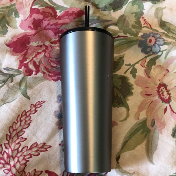 STARBUCKS Large venti Stainless Steel Cold Drink Cup Dual-Wall Black Straw NEW - Picture 6 of 14